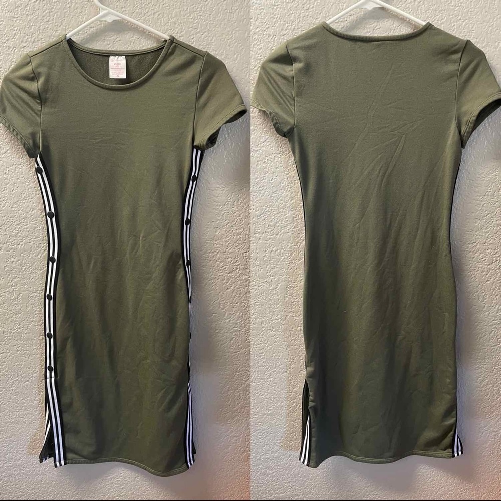 XS Army Green form-fitting dress